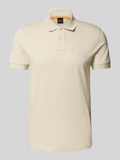BOSS Orange Slim Fit Poloshirt aus Baumwoll-Mix Sand 2