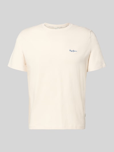 Produktfoto, Regular Fit T-Shirt aus reiner Baumwolle Modell 'CONNOR' von Pepe Jeans in Optik: Unifarben mit Label-Stitching-Applikation, Logo-Patch, Rundhals-Ausschnitt, Kurzarm, Materialverarbeitung: Jersey, für Herren.