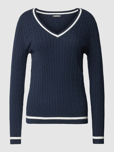 Montego Gebreide pullover met V-hals Donkerblauw - 2