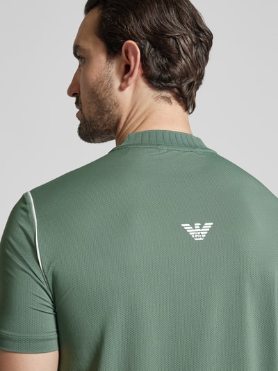 EA7 Emporio Armani Regular Fit T-Shirt mit Stehkragen Gruen 3