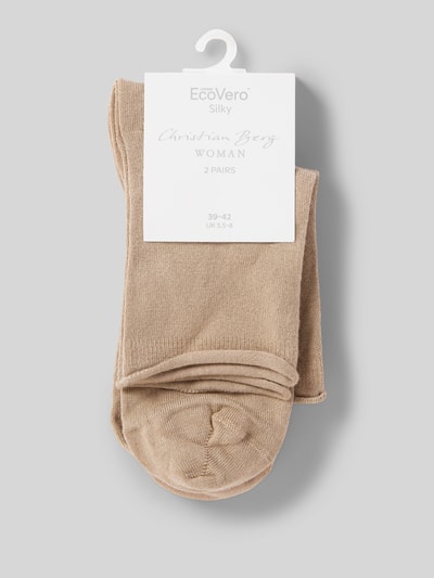 Christian Berg Woman Socken mit Label-Print Sand 3