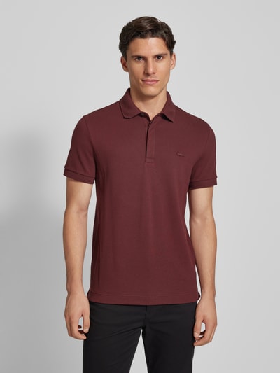 Lacoste Koszulka polo o kroju regular fit z naszywką logo model ‘CORE’ Bordowy 4