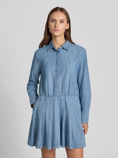 Tommy Jeans Tailliertes Freizeitkleid aus reiner Baumwolle Hellblau 4
