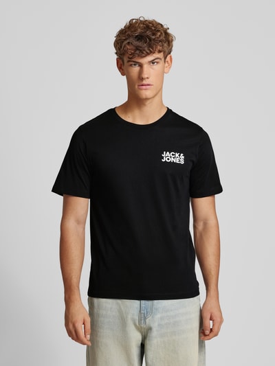 Jack & Jones T-Shirt mit Label-Print Modell 'ECORP' Black 4