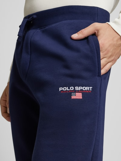 Polo Sport Slim fit sweatpants met labelstitching Donkerblauw - 3