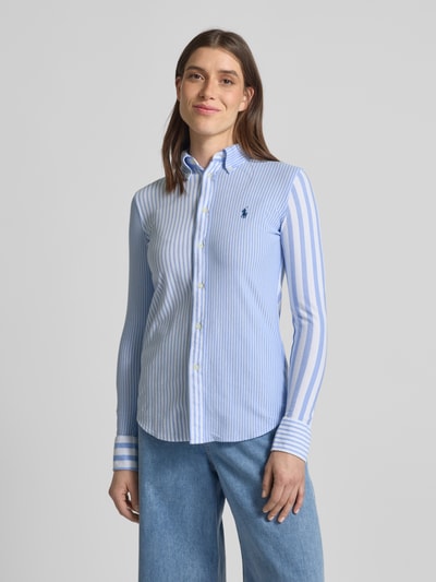 Polo Ralph Lauren Slim fit overhemdblouse met button-downkraag Blauw - 4