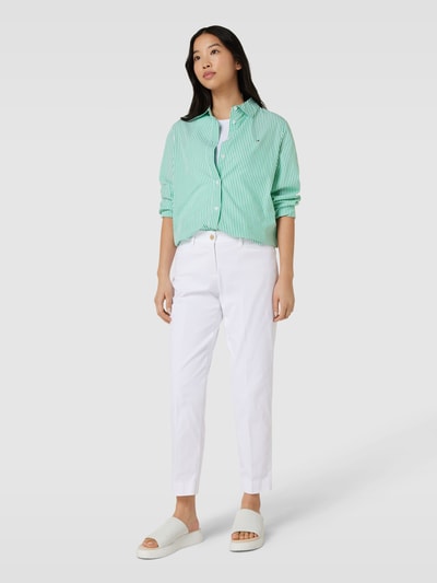 Tommy Hilfiger Blouse met streepmotief, model 'ESSENTIAL' Groen - 1