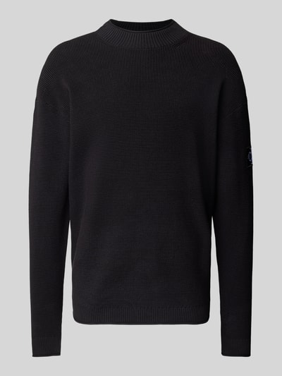 Calvin Klein Jeans Relaxed Fit Strickpullover mit Label-Patch Black 2