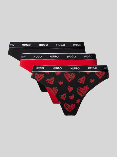 HUGO String mit Label-Bund Modell 'TRIPLET' Rot 1