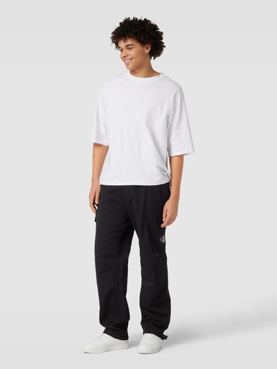 Calvin Klein Jeans Spodnie cargo z nakładanymi kieszeniami Czarny 1
