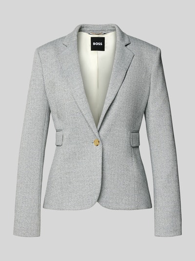 Produktfoto, Shaped Fit Blazer mit Allover-Muster Modell 'JIA13A' von BOSS, Optik:Allover-Muster, Reverskragen, 1-Knopf-Verschluss, Pattentaschen