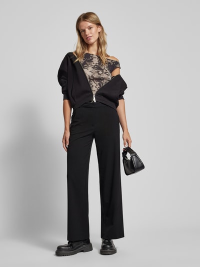 WEEKDAY Wide leg stoffen broek met achterzakken, model 'Emily' Zwart - 1