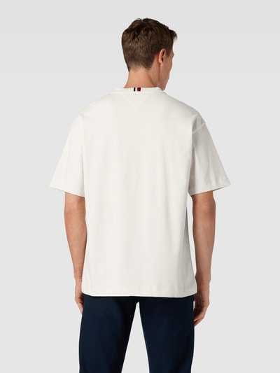 Tommy Hilfiger T-shirt met geribde ronde hals Offwhite - 5