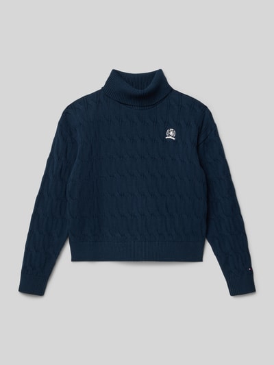 Tommy Hilfiger Teens Regular fit coltrui van katoenmix Marineblauw - 1