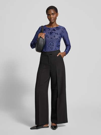 FREE/QUENT Longsleeve in semitransparentem Design Modell 'BISKA' Blau 1