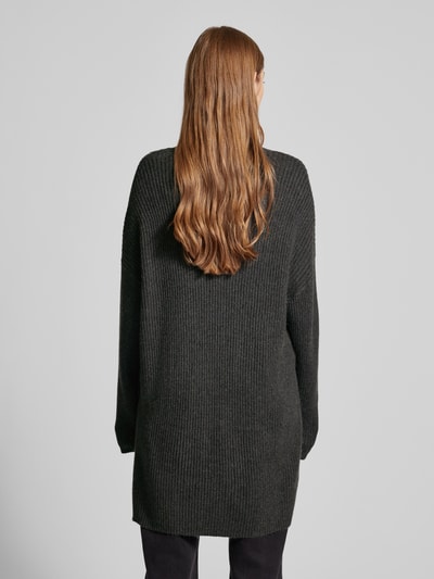 Only Gebreide pullover met zijsplit, model 'KATIA' Donkergrijs - 5