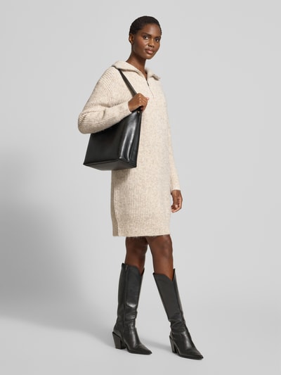 OPUS Sukienka z dzianiny o długości do kolan ze stójką model ‘Wonelli’ Beżowy 1