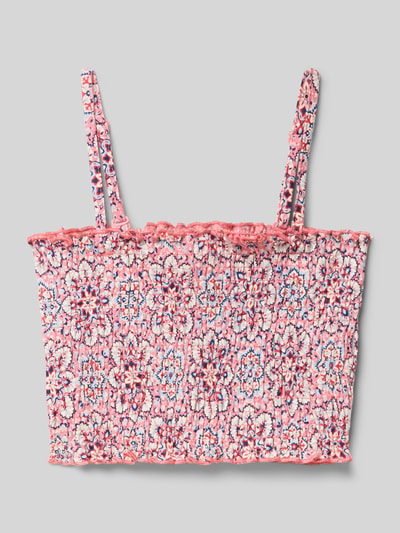 s.Oliver RED LABEL Slim Fit Crop Top mit Allover-Muster Rosa 1