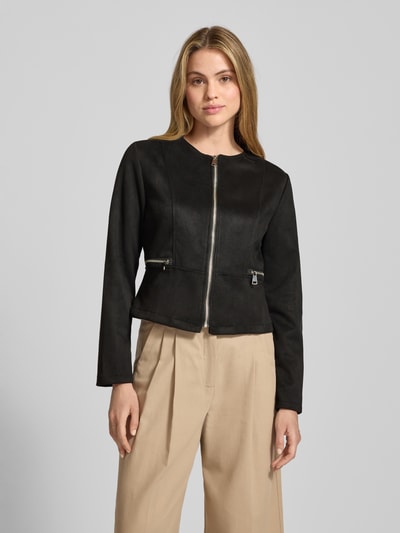 ZABAIONE Kunstlederjacke mit Zierreißverschluss Black 4