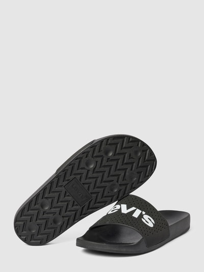 Levi’s® Acc. Slippers met labelprint, model 'JUNE' Zwart - 4