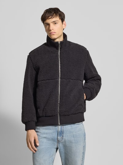 ONLY & SONS Regular Fit Bomberjacke in Kunstfell-Optik Modell 'RAY' Anthrazit 4