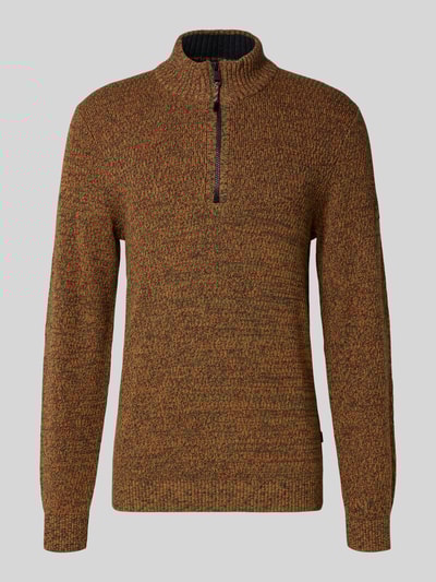 camel active Slim Fit Troyer mit Reißverschluss Modell 'Mouline' Orange 2