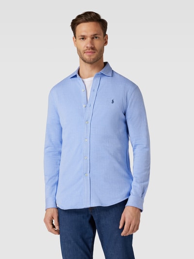 Polo Ralph Lauren Slim Fit Freizeithemd mit Haifischkragen Hellblau 4