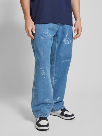 Carhartt Work In Progress Tapered fit jeans in 5-pocketmodel, model 'STAMP' Jeansblauw - 4