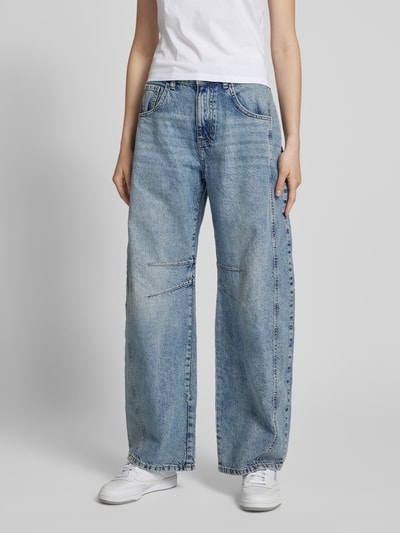 Review Barrel Fit Jeans mit Eingrifftaschen Hellblau 4