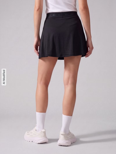 Lacoste Sport Rozkloszowana sportowa spódnica z detal z logo Czarny 5