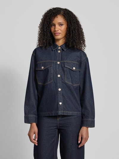 Jake*s Casual Hemdbluse mit Knopfleiste Jeansblau 4