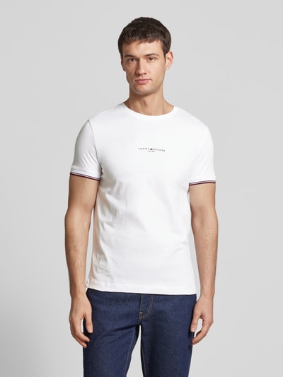 Tommy Hilfiger T-Shirt mit Label-Print Weiss 4