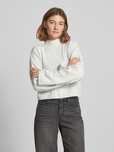 Noisy May Strickpullover mit Turtleneck Modell 'SMILLA' Hellgrau Melange 4