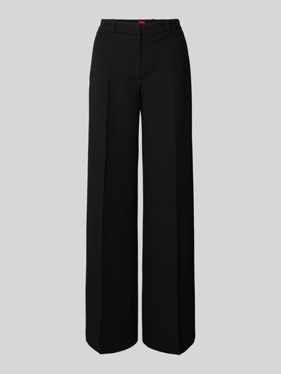 HUGO Wide Leg Anzughose mit Bügelfalten Modell 'Hasene' Black 2