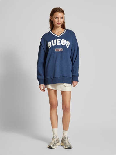 Guess Activewear Oversized Sweatshirt mit gerippten Abschlüssen Marine 1