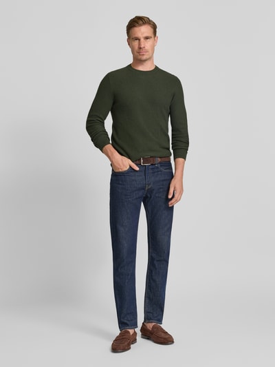 MCNEAL Strickpullover mit gerippten Abschlüssen Dunkelgruen Melange 1