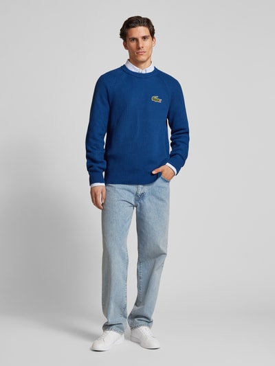 Lacoste Gebreide pullover met ribboorden Blauw - 1