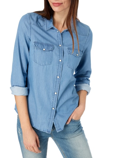 Vero Moda Jeansbluse mit Umlegekragen Bleu 2