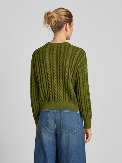 JAKE*S STUDIO WOMAN Strickpullover mit Zopfmuster Oliv 5