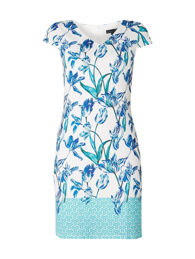 SMASHED LEMON Kleid aus Krepp mit floralem Muster Aqua 2