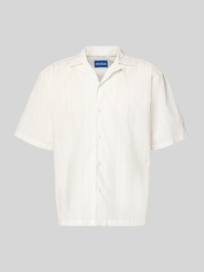 HUGO Blue Relaxed Fit Freizeithemd aus reiner Baumwolle Modell 'Eligino' Offwhite 2