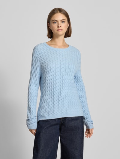 Pieces Regular fit gebreide pullover van viscosemix, model 'FIA' Lichtblauw - 4