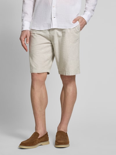 Tom Tailor Denim Relaxed fit korte chino van een mix van linnen en katoen Beige - 4