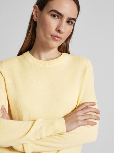 Jake*s Casual Gebreide pullover met ribboorden Lichtgeel - 3