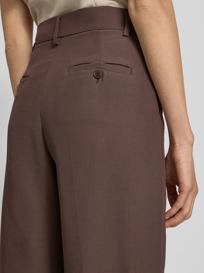 Weekend Max Mara Wide Leg Stoffhose mit Baumwolle Modell 'BALLO' Dunkelbraun 3