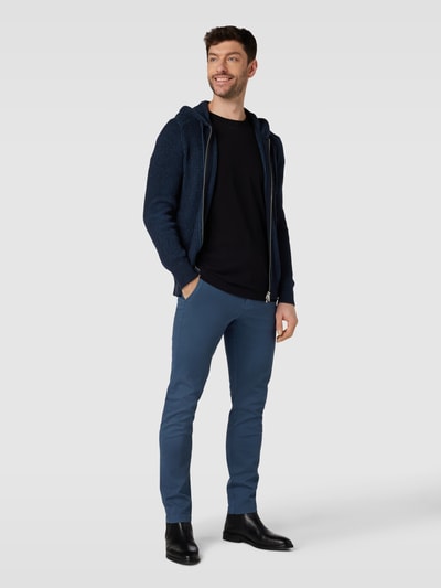 Lindbergh Regular fit chino met structuurmotief Koningsblauw - 1