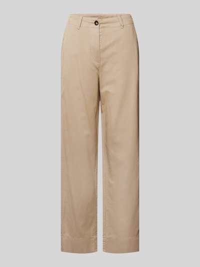 Produktfoto, Tapered Chino aus Baumwoll-Lyocell-Leinen-Mix von Marc O'Polo in effen kleuren, wide leg, twill, steekzak, enkellengte