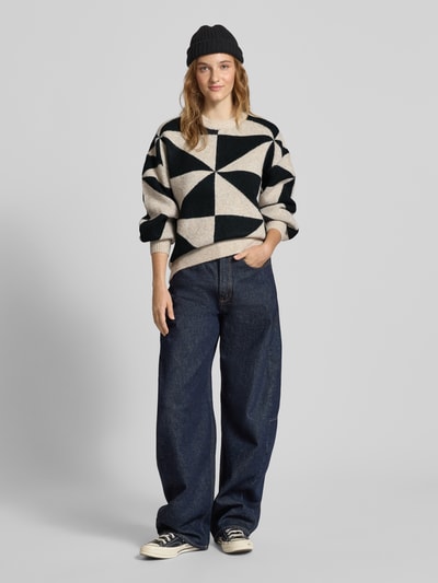 Only Regular Fit Strickpullover mit voluminösem Armschnitt Modell 'GEORGINA' Ecru 1