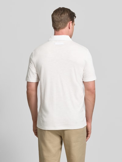 HUGO Slim Fit Poloshirt aus Lyocell-Leinen-Mix Modell 'DULINEN' Offwhite 5