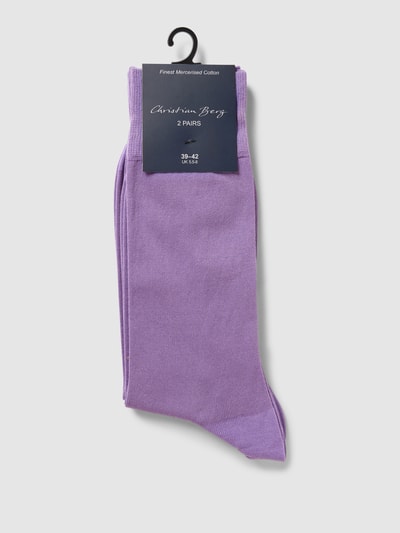 Christian Berg Men Socken mit Rippenbündchen im 2er-Pack Lavender 3